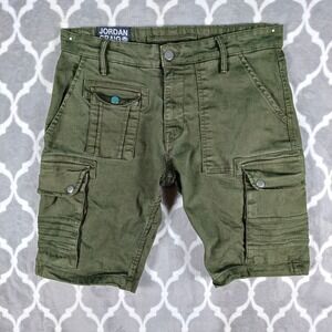 Jordan Craig Cargo Shorts Men Size 32 Green Olive Cairo Urban Utility Safari